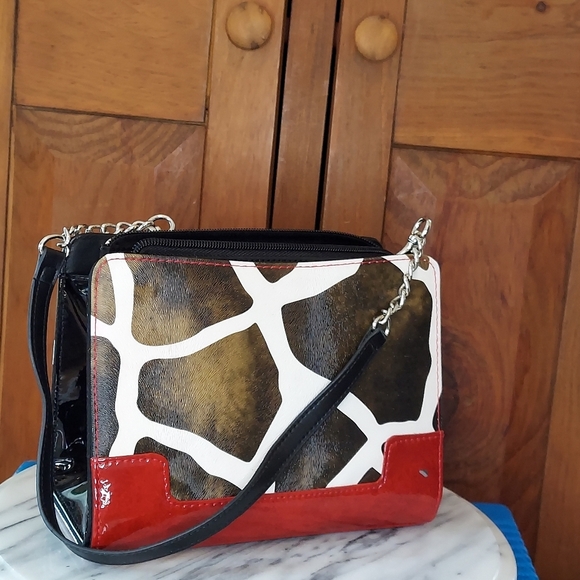 Miche Giraffe Print Clutch with Red Accents - Picture 11 of 11